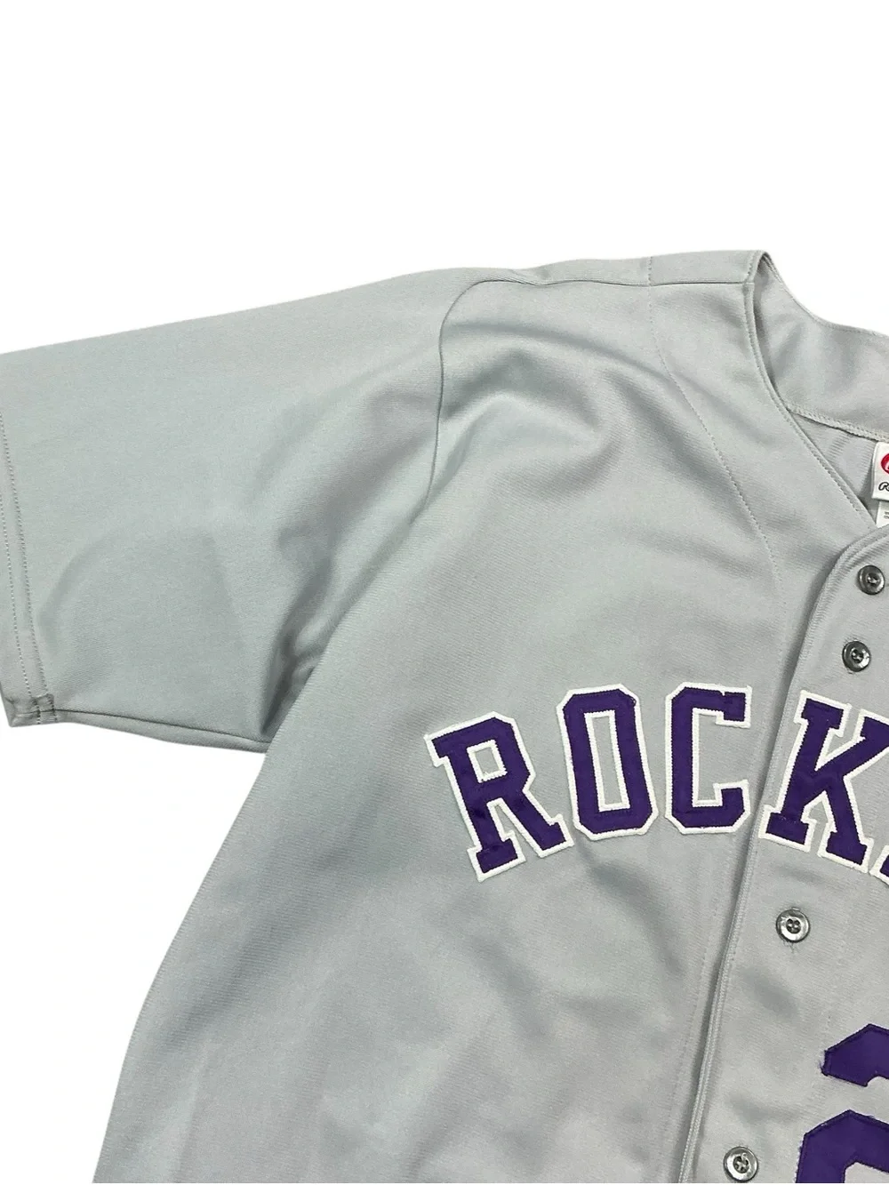 Vintage Colorado Rockies MLB Rawlings purple and gray #23 fan jersey